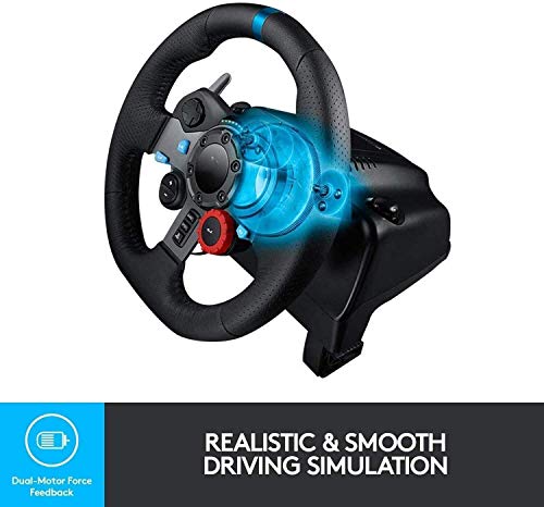 ZBBN Juego de Volante para PC Volante, Volante de Carreras, Volante de Carreras Driving Force y Pedales (para PS4/PS3 y PC)