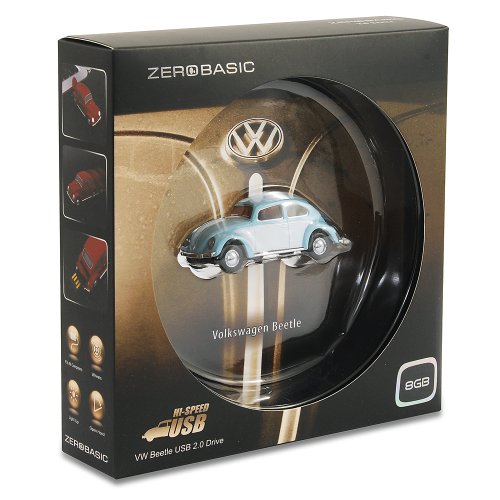 Zerobasic - Memoria USB (8 GB), diseño de VW Beetle clásico, color azul