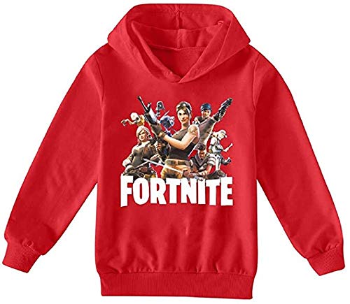 zhaojiexiaodian Chicos Unisex Impresión 3D Pullover Niño Jogging Sudaderas Sudaderas Chándal Ropa Deportiva Jumper Hip Hop Streetwear Tops con Capucha (Rojo, 140)