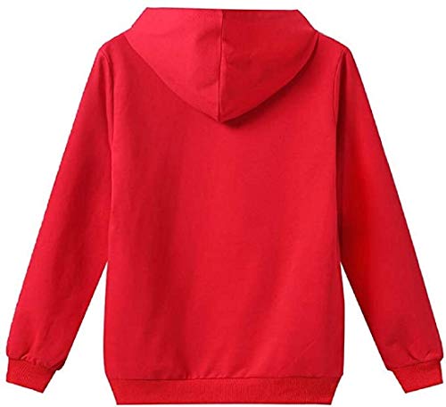 zhaojiexiaodian Chicos Unisex Impresión 3D Pullover Niño Jogging Sudaderas Sudaderas Chándal Ropa Deportiva Jumper Hip Hop Streetwear Tops con Capucha (Rojo, 140)