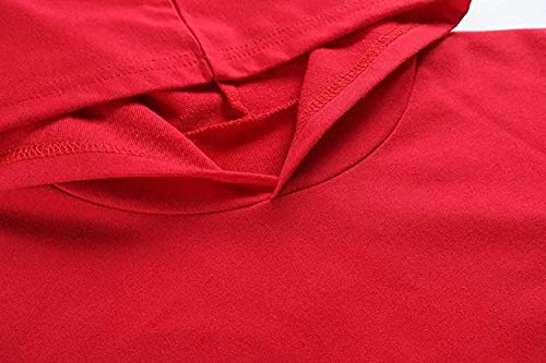 zhaojiexiaodian Chicos Unisex Impresión 3D Pullover Niño Jogging Sudaderas Sudaderas Chándal Ropa Deportiva Jumper Hip Hop Streetwear Tops con Capucha (Rojo, 140)