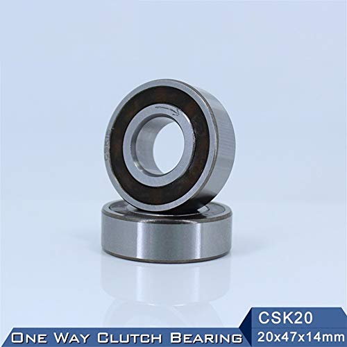 ZHENGGUIFANG Profesional Manguitos Bearing CSK20 1 PC Un Camino sin Embrague chavetero 20X47X14mm Acero Ant-Rust Aceite CKK20 CSK6204 Rueda Libre Rodamientos CSK204