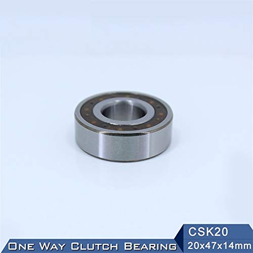 ZHENGGUIFANG Profesional Manguitos Bearing CSK20 1 PC Un Camino sin Embrague chavetero 20X47X14mm Acero Ant-Rust Aceite CKK20 CSK6204 Rueda Libre Rodamientos CSK204