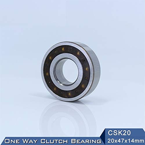 ZHENGGUIFANG Profesional Manguitos Bearing CSK20 1 PC Un Camino sin Embrague chavetero 20X47X14mm Acero Ant-Rust Aceite CKK20 CSK6204 Rueda Libre Rodamientos CSK204