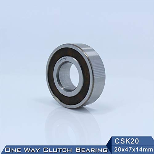 ZHENGGUIFANG Profesional Manguitos Bearing CSK20 1 PC Un Camino sin Embrague chavetero 20X47X14mm Acero Ant-Rust Aceite CKK20 CSK6204 Rueda Libre Rodamientos CSK204