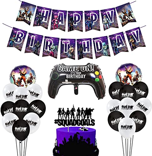 ZHIMATANG Suministros para Fiestas De Fanáticos del Juego Decoraciones para Fiestas De Anime con Decoración De Pasteles con Globos