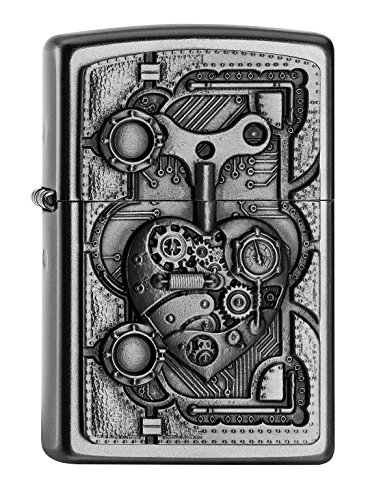 Zippo 2.005.032 Mechero de Steam Punk con forma de corazón de la colección Spring 2016, funda de almohada de satén de acabado