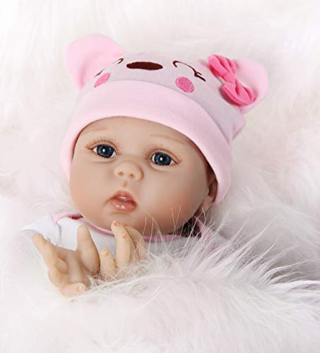 ZIYIUI Muñeca Reborn 55 cm 22 Pulgadas Bebe Reborn de Silicona Real Suave Vinilo Recién Nacido Bebé Reborn niñas Juguetes