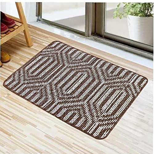 ZIYUMI 2 Pcs Heavy-Duty Non-Slip Rubber Backing Door Mat Entrance Low-Key Carpet Trap Dirt Outdoor Indoor