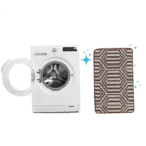 ZIYUMI 2 Pcs Heavy-Duty Non-Slip Rubber Backing Door Mat Entrance Low-Key Carpet Trap Dirt Outdoor Indoor