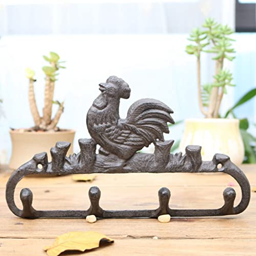 zuyang Ganchos Multiuso Ganchos De Pared De Fundición De Hierro Fundido Tenedor Único For Wall Key Perchero Casa De Campo Gancho De Llave (Color : Rust Color, Size : 25 * 14.5 * 3.5cm)