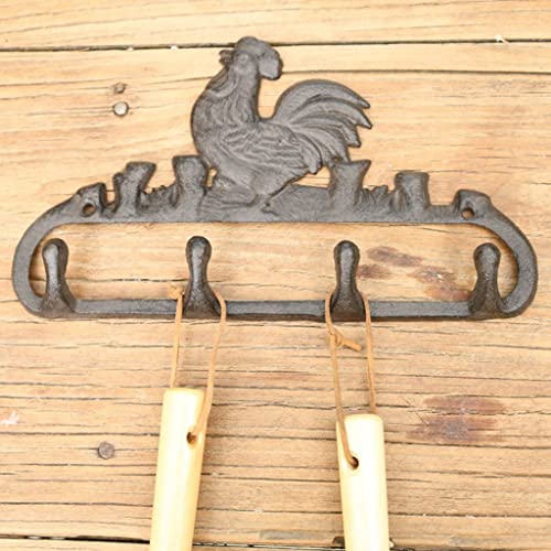 zuyang Ganchos Multiuso Ganchos De Pared De Fundición De Hierro Fundido Tenedor Único For Wall Key Perchero Casa De Campo Gancho De Llave (Color : Rust Color, Size : 25 * 14.5 * 3.5cm)