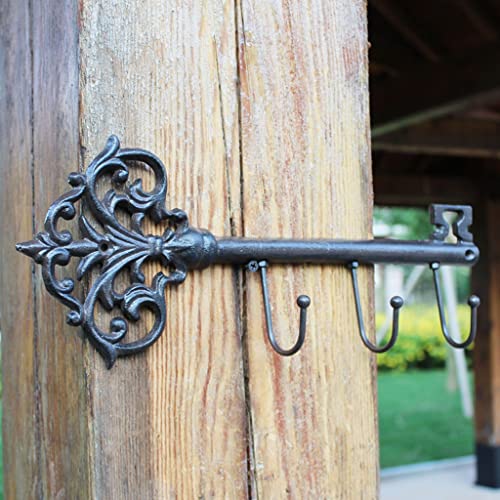 zuyang Soporte De Llave Único For Ganchos De Pared De Hierro Fundido De Pared Key Hangher Hangherhouse Abrigo Rack Ganchos De Entrada Rústica (Color : Rust Color, Size : 38.5 * 15.5 * 6cm)