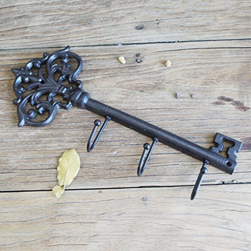 zuyang Soporte De Llave Único For Ganchos De Pared De Hierro Fundido De Pared Key Hangher Hangherhouse Abrigo Rack Ganchos De Entrada Rústica (Color : Rust Color, Size : 38.5 * 15.5 * 6cm)