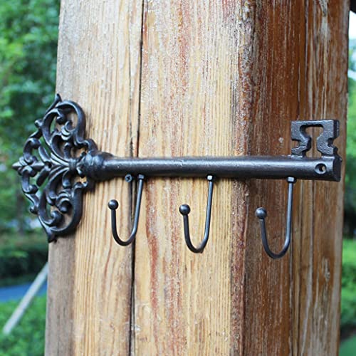 zuyang Soporte De Llave Único For Ganchos De Pared De Hierro Fundido De Pared Key Hangher Hangherhouse Abrigo Rack Ganchos De Entrada Rústica (Color : Rust Color, Size : 38.5 * 15.5 * 6cm)