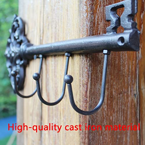 zuyang Soporte De Llave Único For Ganchos De Pared De Hierro Fundido De Pared Key Hangher Hangherhouse Abrigo Rack Ganchos De Entrada Rústica (Color : Rust Color, Size : 38.5 * 15.5 * 6cm)
