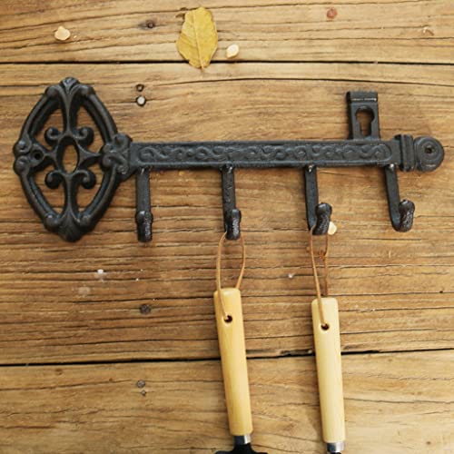 zuyang Tenedor De La Llave De La Pared De Hierro Fundido Casa De Campo Decorativa Key Rack Vintage Llave Rústico Percha De Llave Única (Color : Rust Color, Size : 36.6 * 14 * 4.2cm)
