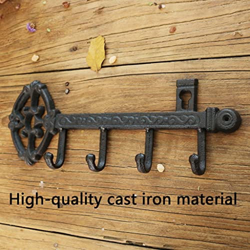 zuyang Tenedor De La Llave De La Pared De Hierro Fundido Casa De Campo Decorativa Key Rack Vintage Llave Rústico Percha De Llave Única (Color : Rust Color, Size : 36.6 * 14 * 4.2cm)