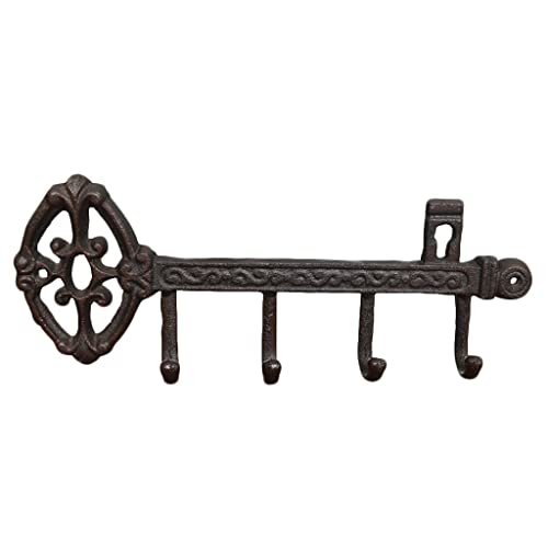 zuyang Tenedor De La Llave De La Pared De Hierro Fundido Casa De Campo Decorativa Key Rack Vintage Llave Rústico Percha De Llave Única (Color : Rust Color, Size : 36.6 * 14 * 4.2cm)