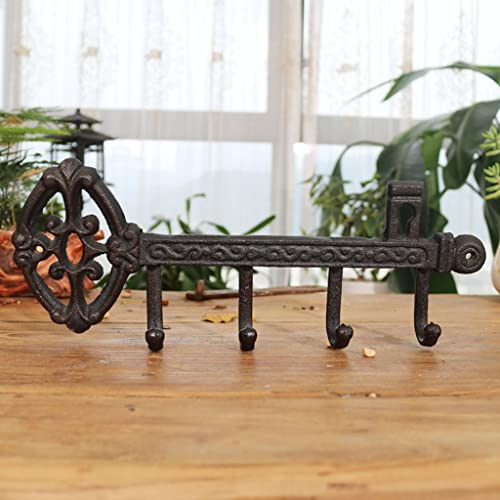 zuyang Tenedor De La Llave De La Pared De Hierro Fundido Casa De Campo Decorativa Key Rack Vintage Llave Rústico Percha De Llave Única (Color : Rust Color, Size : 36.6 * 14 * 4.2cm)