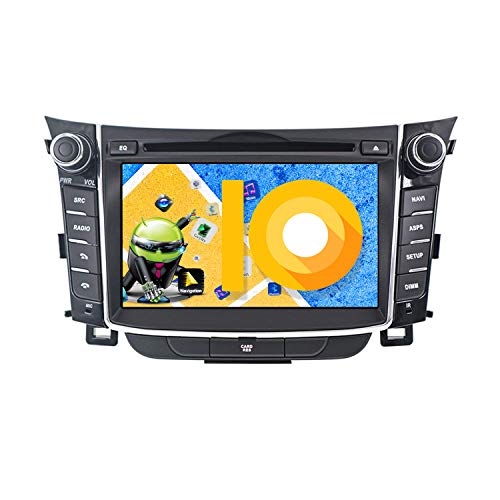 ZWNAV 7 Pulgadas Andriod 10.0 Double DIN Auto Stereo Navi Bluetooth GPS Navigation para Hyundai I30 Elantra GT 2012-2016 Unidad de Control del Volante WiFi USB Carplay Mirror Link (4G RAM 64G ROM)