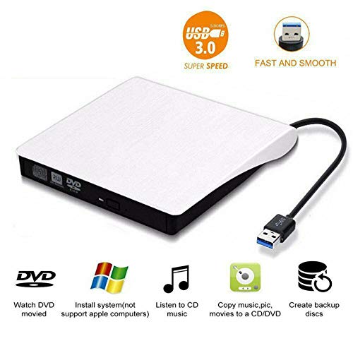 ZXCWE Unidades De DVD De CD Externas, Unidades Ópticas Externas USB, Portable 3.0, Rewriter Reader Writer Burner Unidades Ópticas Internas para Portátil, Pc, Mac 10