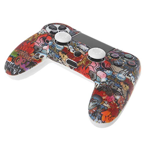 ZZALLL Gamepad Controller Funda Protectora Funda de Silicona + 2 Tapas de Agarre para PS4