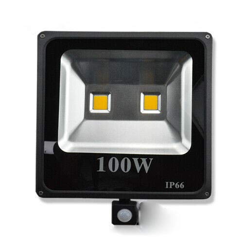 100 W LED sensor de movimiento lámpara paisaje impermeable IP66 blanco