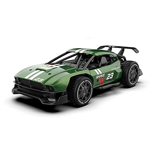 1/24 Scale Flat Running Rally Remote Control Car 2.4G Electric Racing RC Racing Vehicle High-Speed Drift RC Car Alloy RC Car Model Gifts for Boys and Girls (Green)