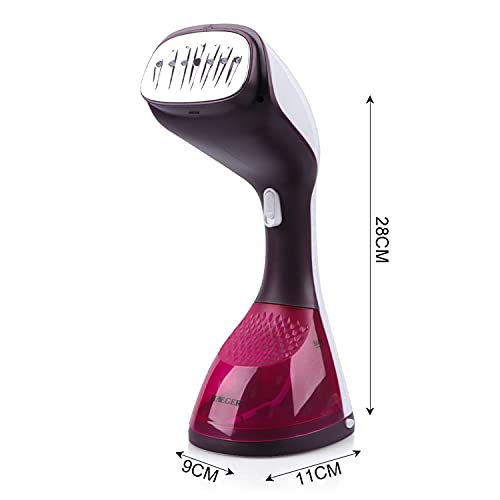 1400W Handheld Garment Steamer Travel 3 Speed Portable Steamer para tela de hogar Máquina de planchar vaporizador (rojo)