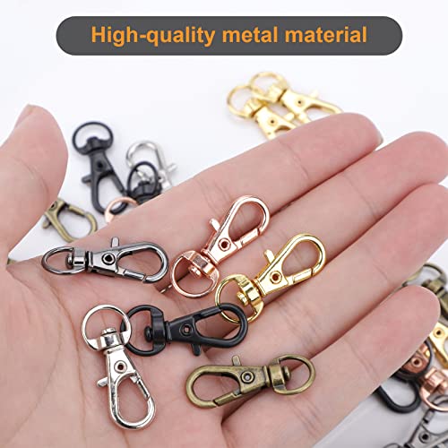 180 piezas de llaveros con cierre giratorio que incluye 60 piezas de ganchos de cordón 60 piezas de llaveros divididos con cadena 60 piezas de ganchos de ojo de tornillo en 6 colores