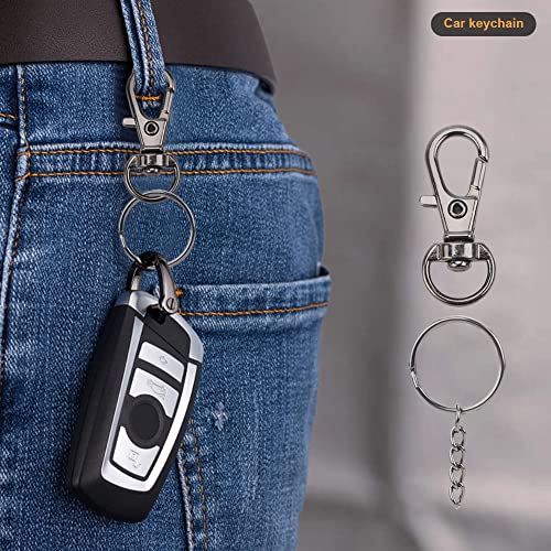 180 piezas de llaveros con cierre giratorio que incluye 60 piezas de ganchos de cordón 60 piezas de llaveros divididos con cadena 60 piezas de ganchos de ojo de tornillo en 6 colores