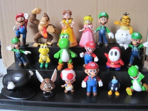18Pcs Set 1-3" Super Mario Bros Figure Toy Doll Pvc Figure Collectors By Sanlise