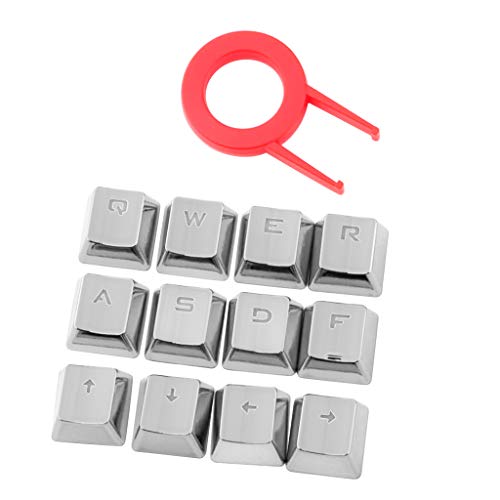 2-Key Pbt Keycaps Transmisión de luz de personalidad de metal chapado en oro compatible con la mayoría de los interruptores OEM Cherry MX teclado
