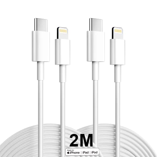 【2 Pack】 Cable de carga rápida para iPhone Cable Lightning 【Certificado Apple MFi】 Función de carga rápida de USB-C a cable Lightning Compatible con iPhone 13/12/12 Mini/12 Pro/12 Pro Max /11