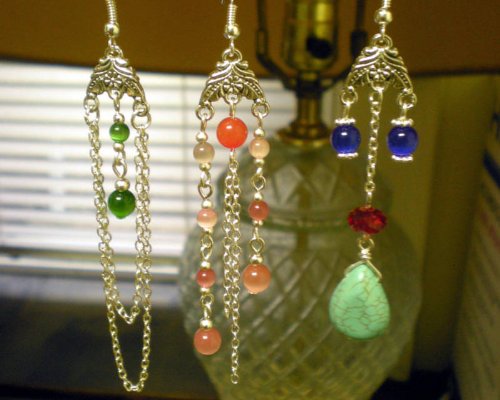 20 pendientes de plata tibetana con diseño de flor oriental 3 a 1 ~ fabricación de joyas ~