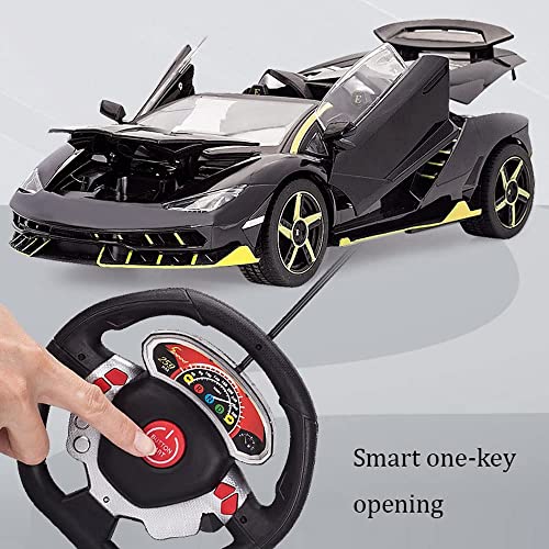 2.4GHz Electric RC Sport Racing Car 1/14 Scale Remote Control Racing Car Three Doors Can Be Opened Solid Car Shell with Light Flat Running Rally Remote Control Car