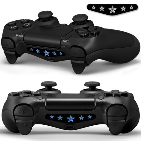 2x LED Sticker 2x Thumb Grips für PlayStation 4 Controller Light Bar Decal Skin Sticker – 5 Stars Sterne