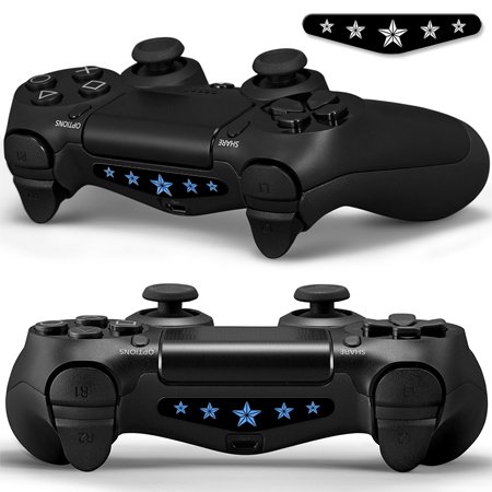 2x LED Sticker 2x Thumb Grips für PlayStation 4 Controller Light Bar Decal Skin Sticker – 5 Stars Sterne