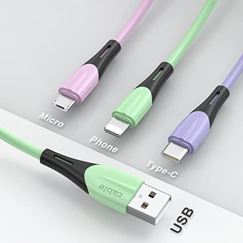 3 en 1 Multi Cable de Carga, Multi USB Cargador Cable Múltiples Micro USB Tipo C Compatible con Samsung Galaxy S10/S9/S8/S7/S6, Huawei P30/P20, Xiaomi Redmi Note 7/Mi A3/A2/A1-1.5M