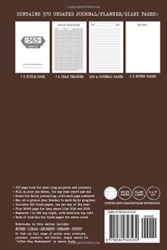 365 Day Undated Retro Journal: Vintage Filing Cabinet (Antique Dresser). Blank Lined Diary / Notebook / Planner For One Year: Page A Day, Any Year End, Fill-In Dates, Tracker