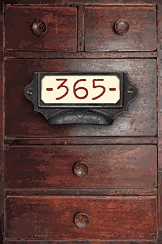 365 Day Undated Retro Journal: Vintage Filing Cabinet (Antique Dresser). Blank Lined Diary / Notebook / Planner For One Year: Page A Day, Any Year End, Fill-In Dates, Tracker