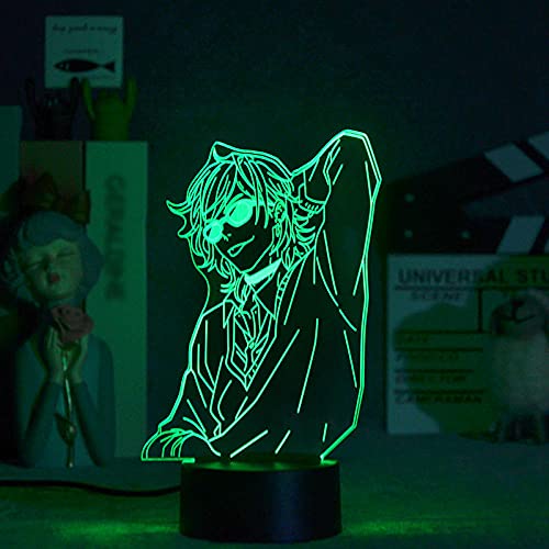 3D Illusion lampada tavolo umore Luce notturna Acrilico Bl Anime Yarichin Bitch Club Yuri Ayato per la camera da letto Evening Decor Yarichin Bitch-16 Colors With Remote