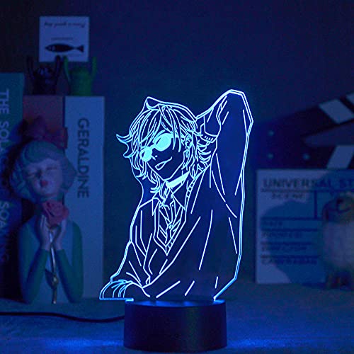 3D Illusion lampada tavolo umore Luce notturna Acrilico Bl Anime Yarichin Bitch Club Yuri Ayato per la camera da letto Evening Decor Yarichin Bitch-16 Colors With Remote