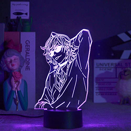 3D Illusion lampada tavolo umore Luce notturna Acrilico Bl Anime Yarichin Bitch Club Yuri Ayato per la camera da letto Evening Decor Yarichin Bitch-16 Colors With Remote