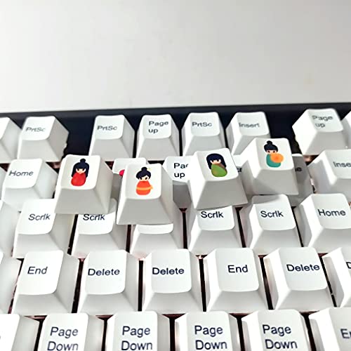 4Keycap PBT Dye Sublimation Cherry Profile Keycaps para Mx Switch Teclado Mecánico R4 Altura Key Cap para la escuela Oficina y suministros para el hogar