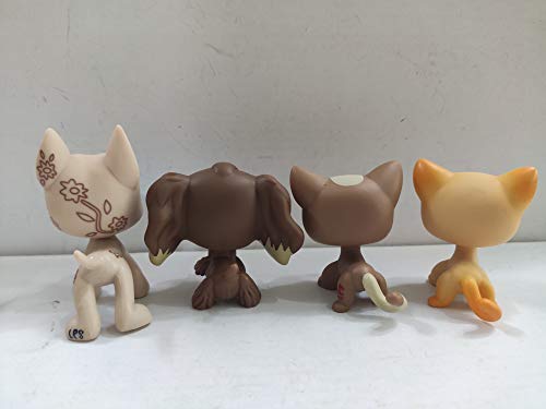 4pcs/Set Littlest Pet Shop Short Hair Cats Cocker Spaniel Dog Great Dane Dog LPS Animal Figure Toys