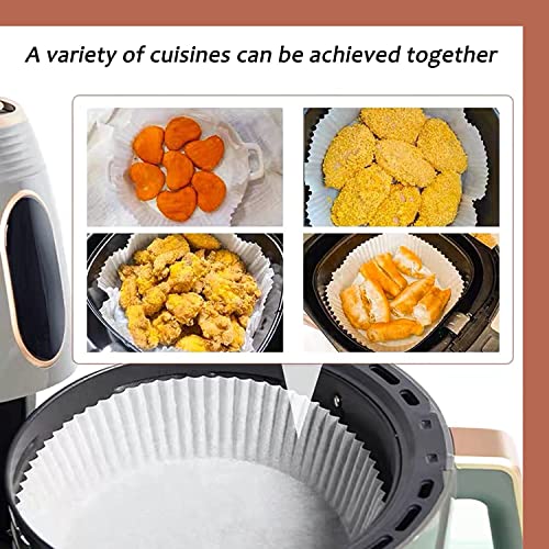 50Pcs Air Fryer Liners, Air Fryer Paper Liner, Natural Air Fryer Parchment Paper, Air Fryer Parchment Paper Liners Non-Stick Disposable, Suitable for Fryer, Steamer, Microwave Oven (Original wood)