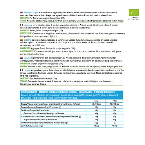 6x Slendier Bio Konjac Lasaña 400g