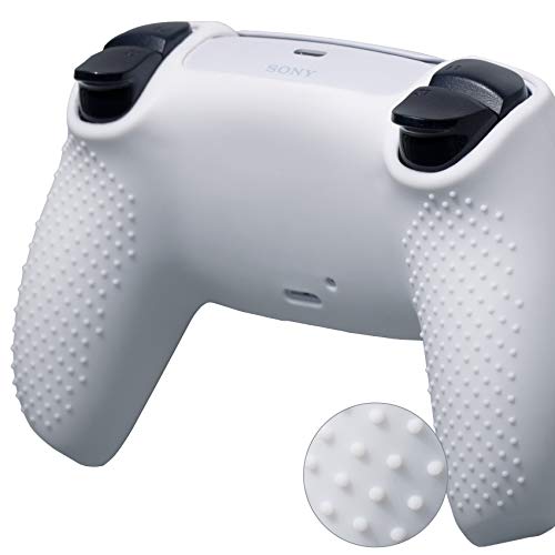 9CDeer 1 x Silicona Transferir Impresión Protector Grueso Cubrir Piel + 10 Apretones de Pulgar para Playstation 5 / PS5 / Dualsense Mando Pinturas de Dibujos Animados